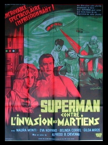 Affiche du film SUPERMAN CONTRE L'INVASION DES MARTIENS - Titre original : SANTO EL ENMASCARADO DE PLATA VS 'LA INVASIÓN DE LOS MARCIANOS