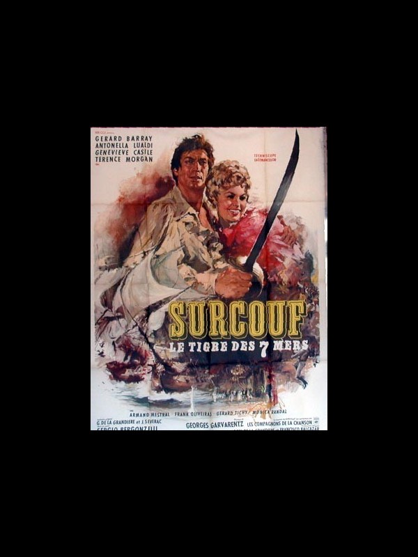 Affiche du film SURCOUF LE TIGRE DES SEPT MERS - Titre original : SURCOUF, L'EROE DEI SETTE MARI