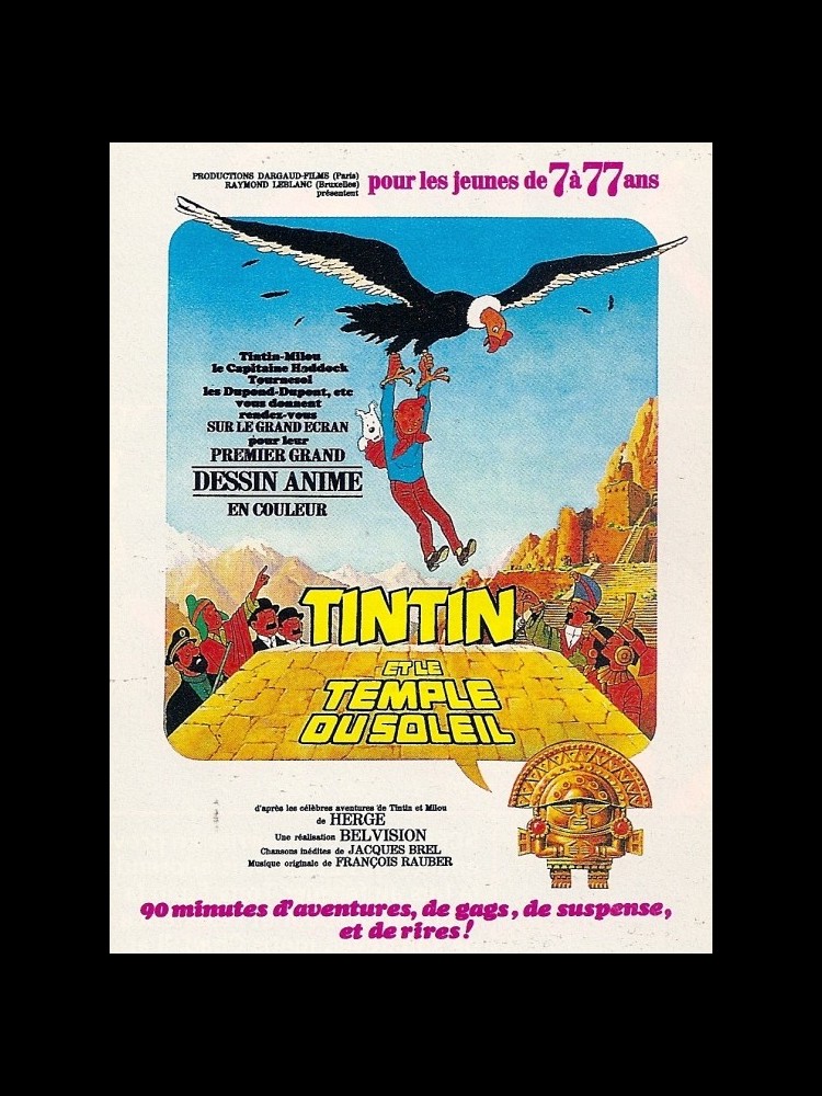 Les Aventures De Tintin Le Temple Du Soleil Film Affiche du film TINTIN ET LE TEMPLE DU SOLEIL - CINEMAFFICHE