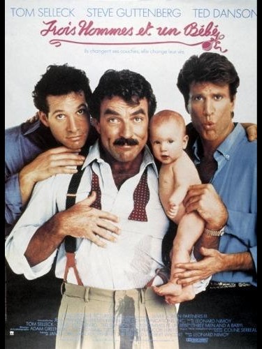 Affiche du film TROIS HOMMES ET UN BEBE - THREE MEN AND A BABY