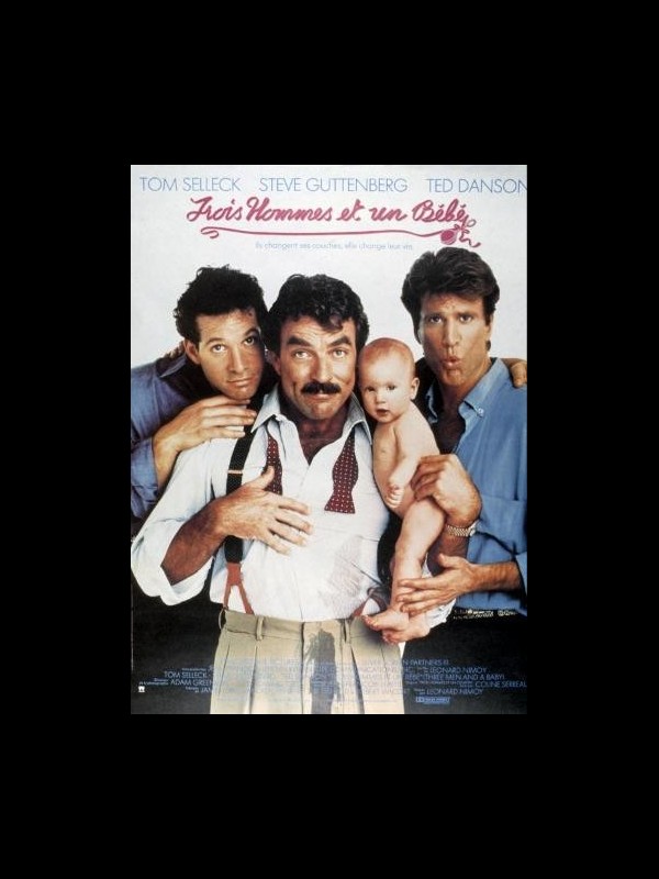 Affiche du film TROIS HOMMES ET UN BEBE - THREE MEN AND A BABY