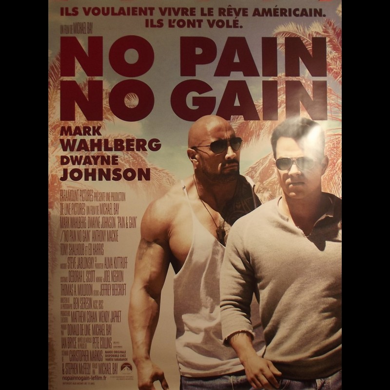 Affiche du film NO PAIN NO GAIN PAIN AND GAIN CINEMAFFICHE Affiche du film NO PAIN NO GAIN PAIN AND GAIN CINEMAFFICHE