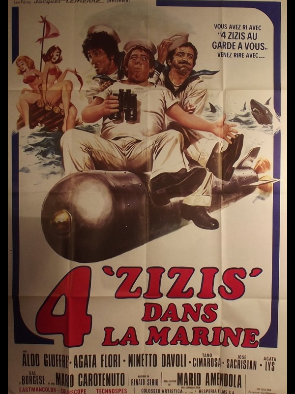 Affiche du film 4 ZIZIS DANS LA MARINE - Titre original : PASQUALINO CAMMARATA , CAPITAN DE FREGATA