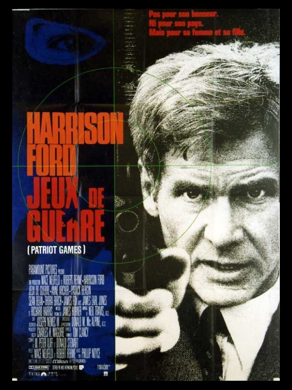 Affiche du film JEUX DE GUERRE - Titre original : PATRIOT GAMES