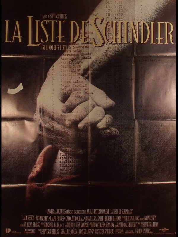 Affiche du film LA LISTE DE SCHINDLER - Titre original : SCHINDLER LIST