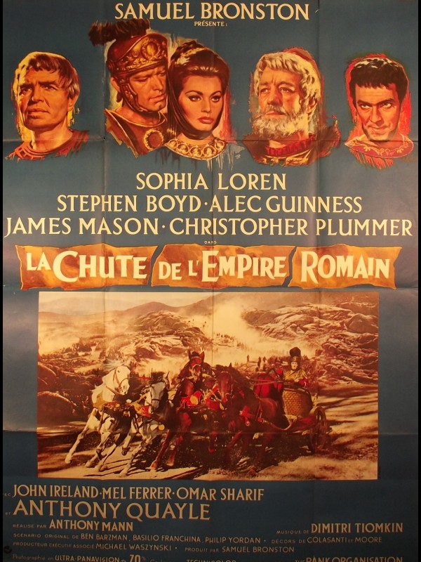 Affiche du film LA CHUTE DE L'EMPIRE ROMAIN - Titre original : THE FALL OF THE ROMAN EMPIRE