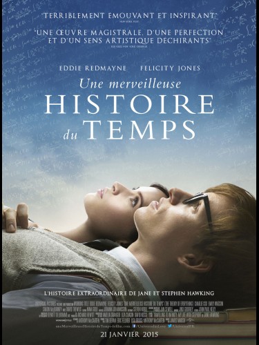 Affiche du film UNE MERVEILLEUSE HISTOIRE DU TEMPS - Titre original : THE THEORY OF EVERYTHING