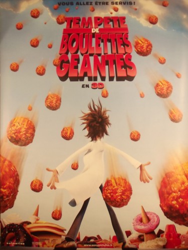 Affiche du film TEMPETE DE BOULETTES GEANTES VISUEL B - Titre original : CLOUDY WITH A CHANCE OF MEATBALLS